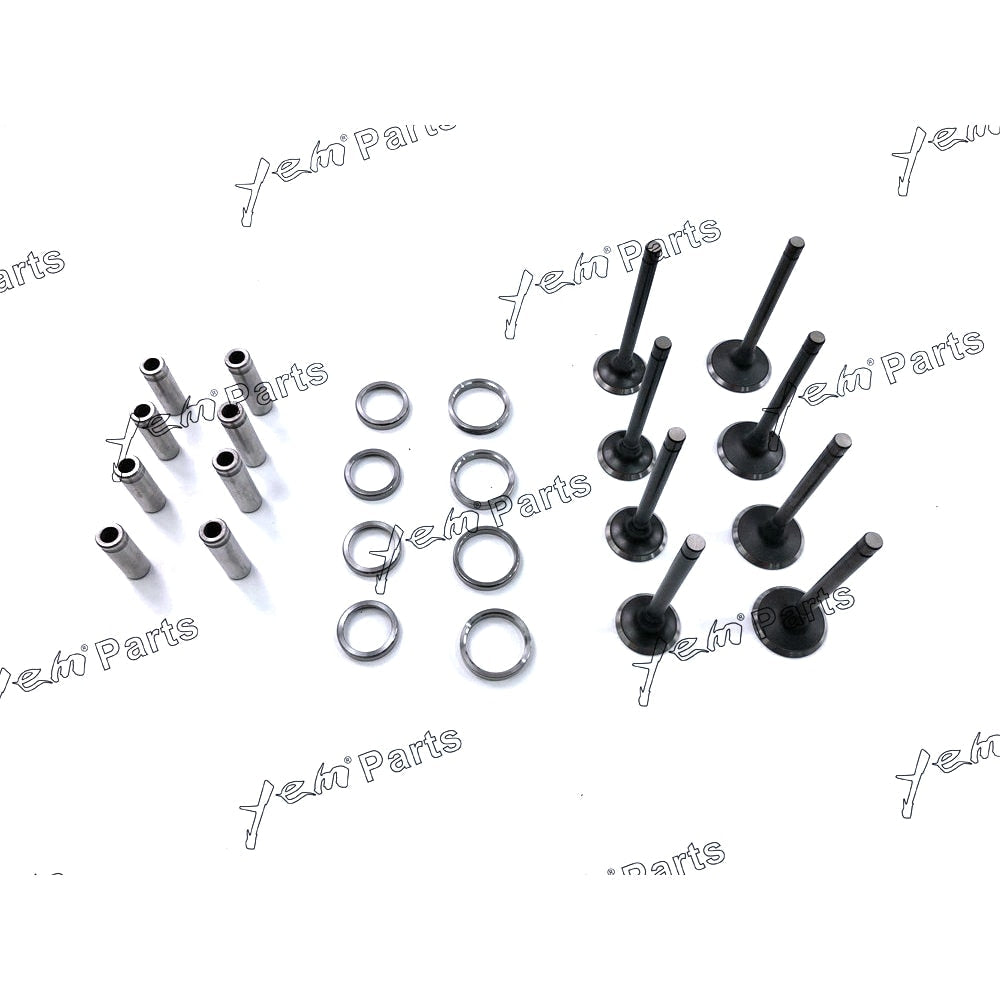 YEM Engine Parts 8pcs Valve Guide, 1 Set Intake Valve & Exhaust Valve For ISUZU 4LE2 For Isuzu