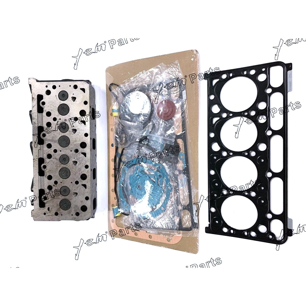 YEM Engine Parts V2003 Complete Cylinder Head + Full Gasket Set For Kubota For Bobcat 773 337 T190 For Kubota