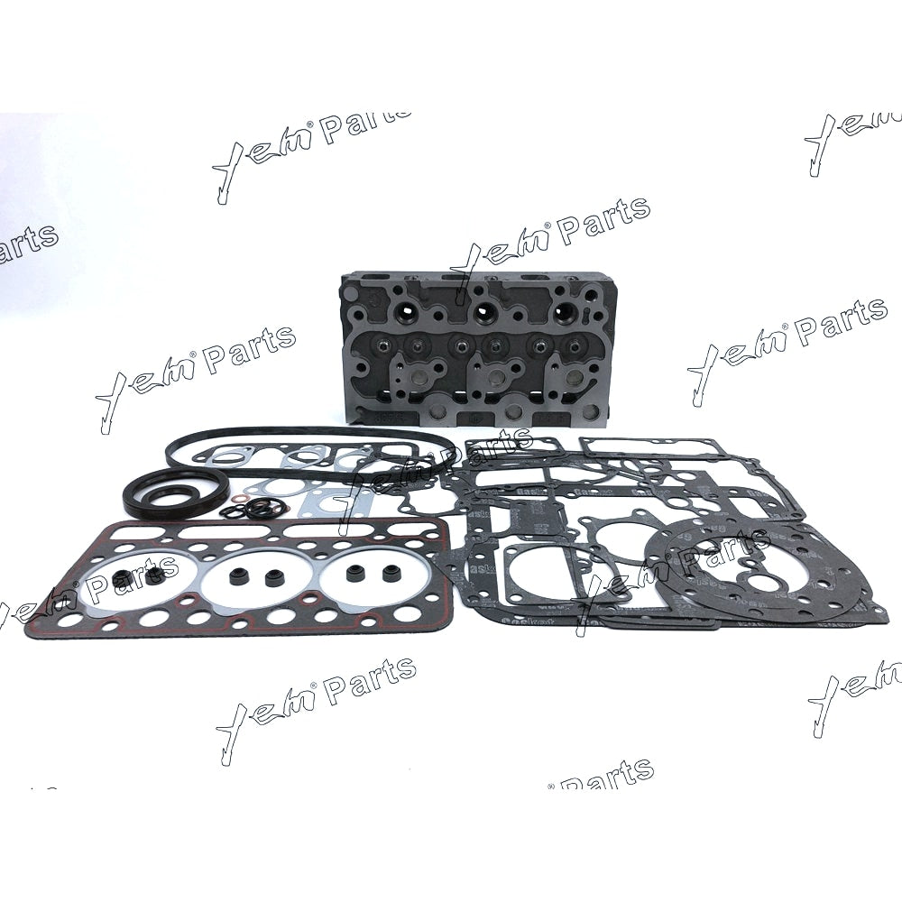 YEM Engine Parts Complete Cylinder Head W Valves, Gasket Kit Set For Kubota D1402 Engine For Kubota