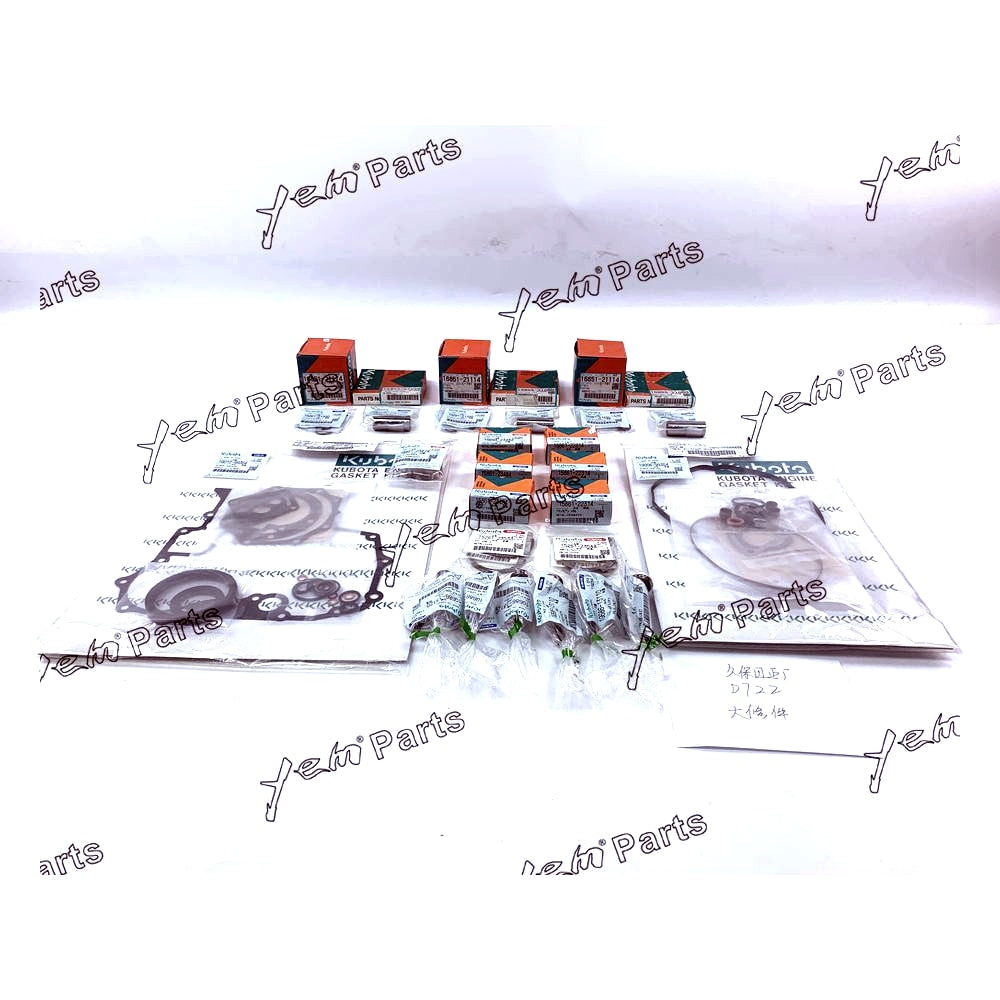 YEM Engine Parts STD Gasket &Piston&Ring &Bearings &Washer &Bushings For Kubota D722 Engine For Kubota
