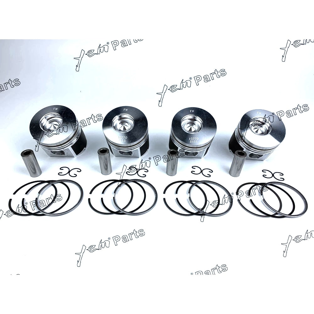 YEM Engine Parts 4 Sets STD Piston Kit & Rings 83mm For Kubota V2003 Engine For Kubota