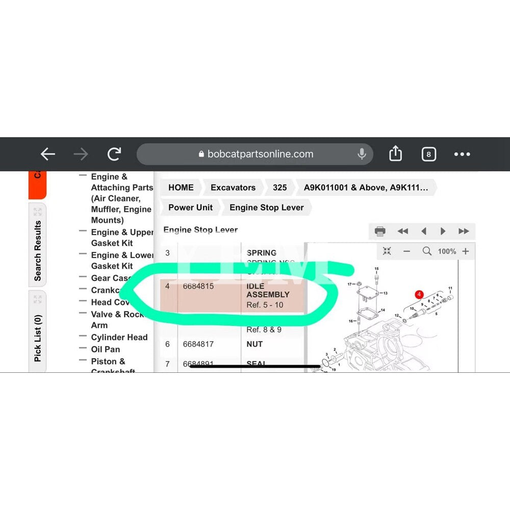 6684815 IDLER ASSEMBLY FOR BOBCAT DIESEL ENGINE PARTS For Bobcat