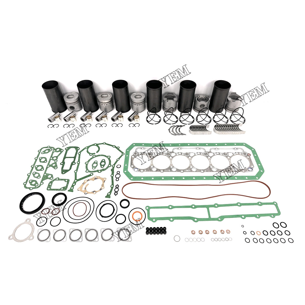Fast Shipping 6PCS W06D Overhaul Rebuild Kit With Gasket Set Bearing For Hino engine spare parts YEMPARTS