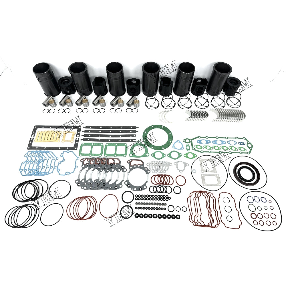 Fast Shipping 6PCS 6D125 Overhaul Rebuild Kit With Gasket Set Bearing 6151-31-2710 For Komatsu engine spare parts YEMPARTS
