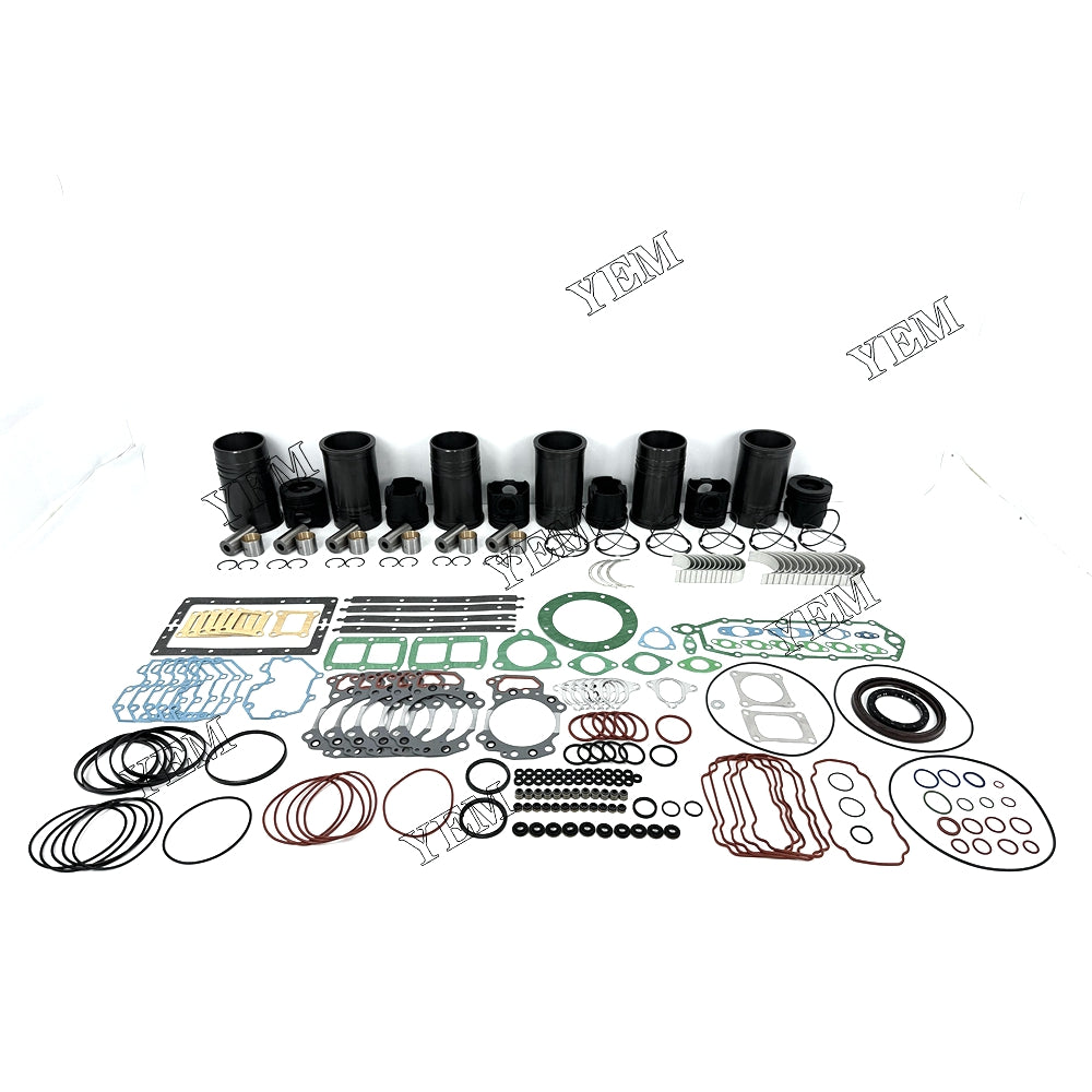 Fast Shipping 6PCS 6D125 Overhaul Rebuild Kit With Gasket Set Bearing 6151-31-2710 For Komatsu engine spare parts YEMPARTS