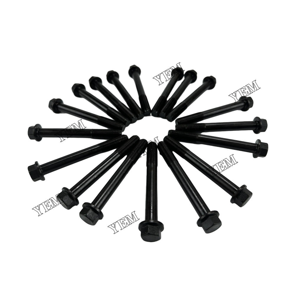 For Kubota Cylinder Head Bolt 18x 6655158 19013-03450 383-0387A V2003 Engine Spare Parts YEMPARTS