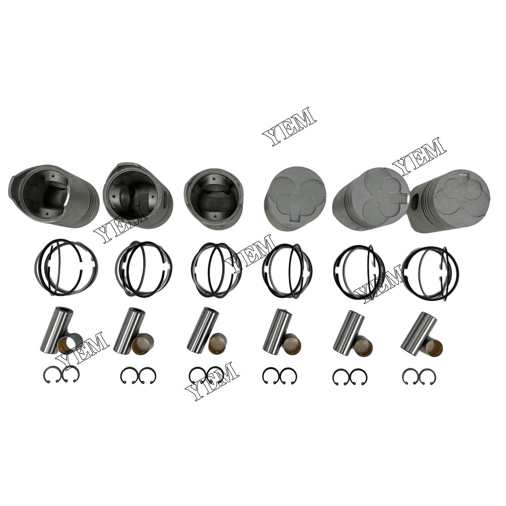 For Toyota Piston With Rings 6x 2D Engine Spare Parts YEMPARTS