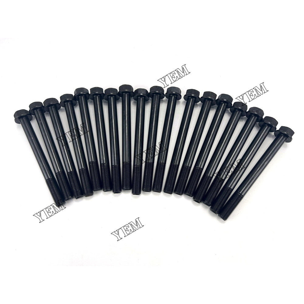 For Kubota Cylinder Head Bolt 18x 1G772-03450 V3307 Engine Spare Parts YEMPARTS