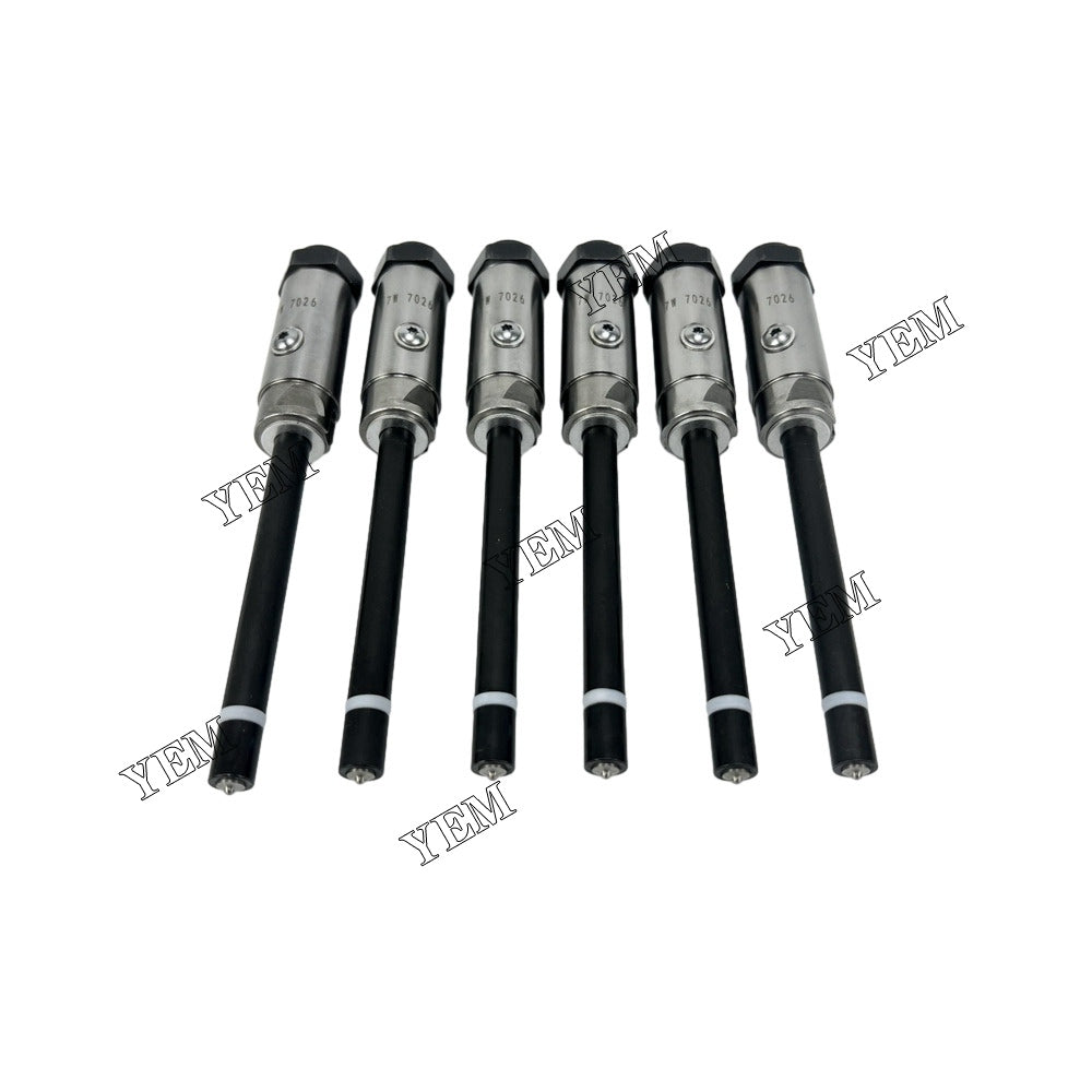 For Caterpillar Fuel Injector 6x 7W-7026 3408 3406 3412 Engine Spare Parts YEMPARTS