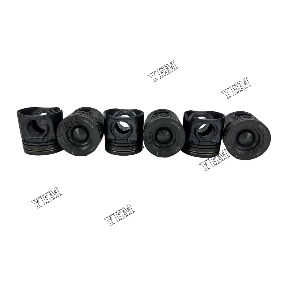 For Cummins Piston STD 114mm 6x 4987914 6L Engine Spare Parts YEMPARTS