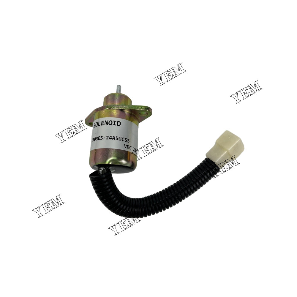 For Kubota Stop Solenoid YK180B-24V 1503ES-24A5UC5S 17454-60010 SA-4569-T V1505 Engine Parts YEMPARTS