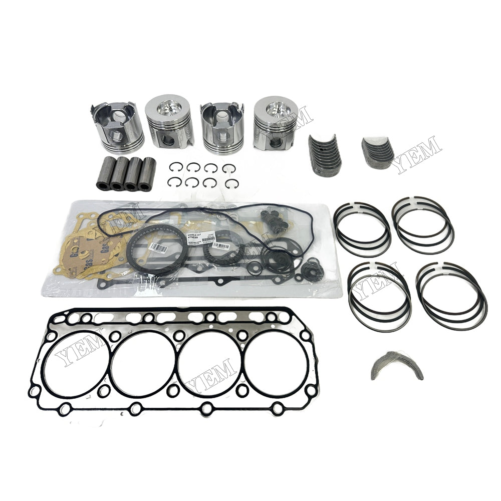 Piston With ring set Gasket kit main and connecting rod bearings Set For Yanmar 4TNE88 Engine Foe Yanmar
