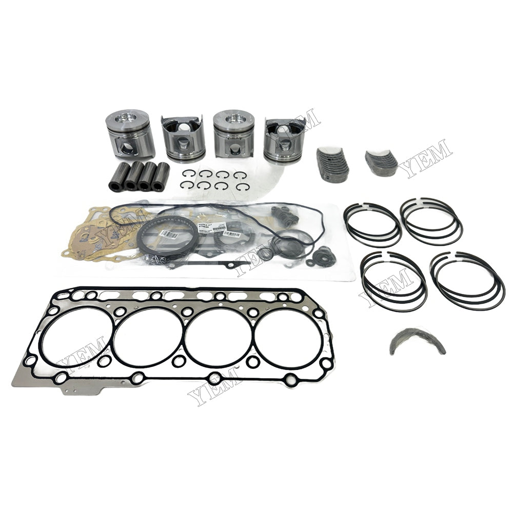 Piston With ring set Gasket kit main and connecting rod bearings Set For Yanmar 4TNE88 Engine Foe Yanmar