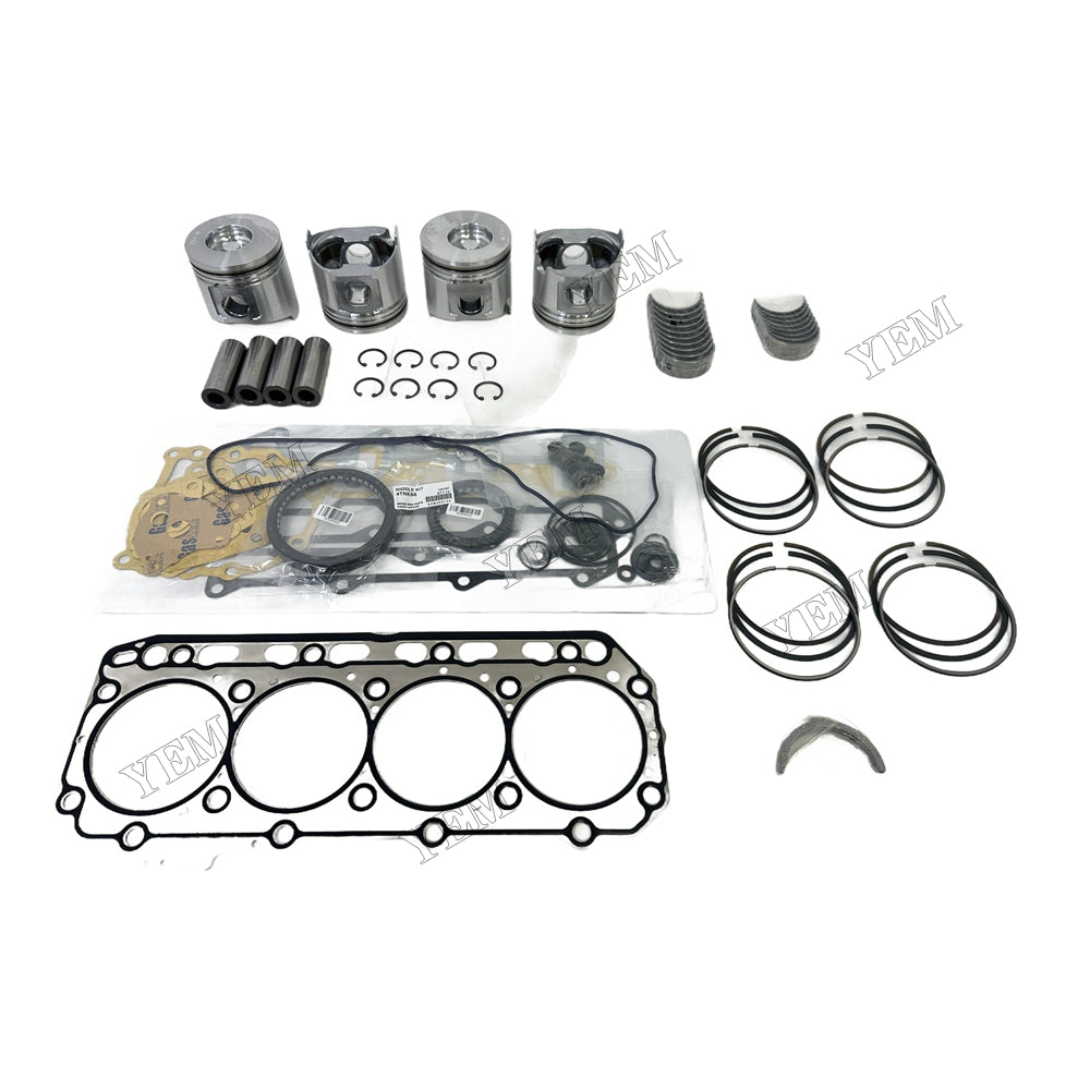 Piston With ring set Gasket kit main and connecting rod bearings Set For Yanmar 4TNE88 Engine Foe Yanmar