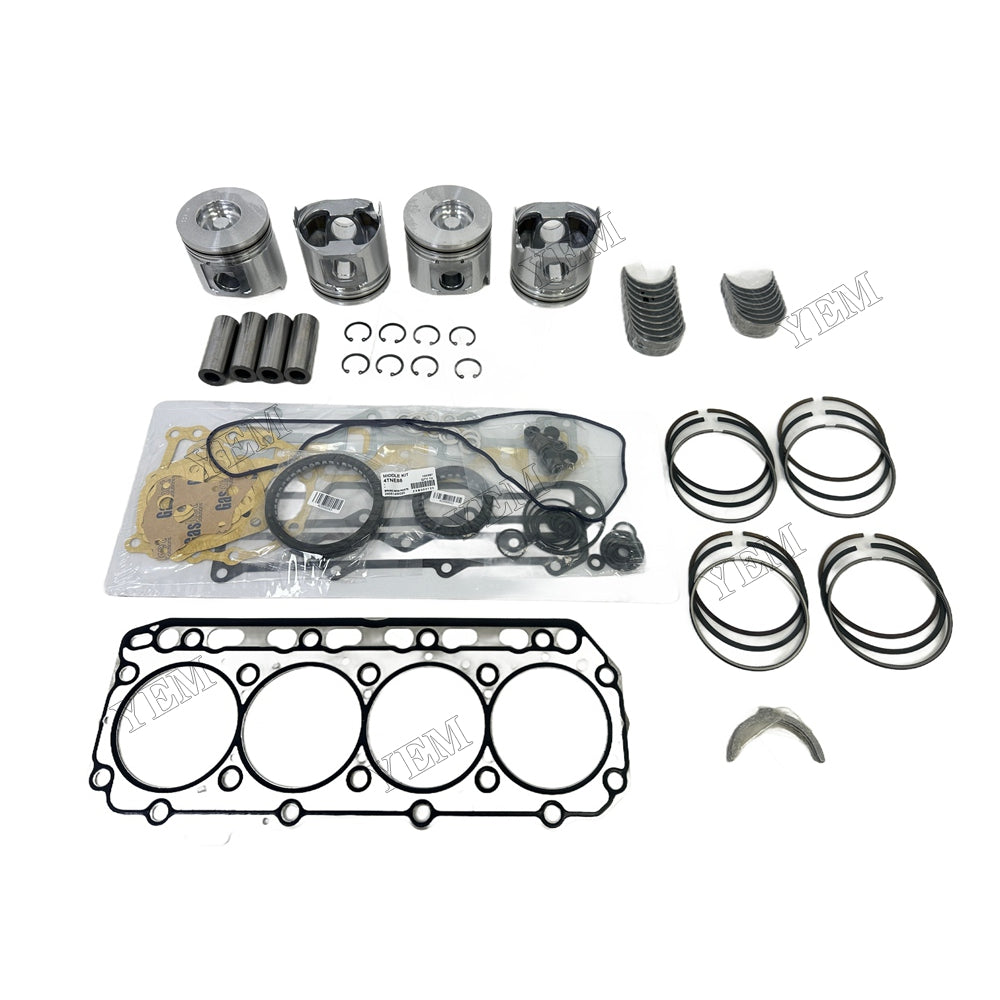 Piston With ring set Gasket kit main and connecting rod bearings Set For Yanmar 4TNE88 Engine Foe Yanmar