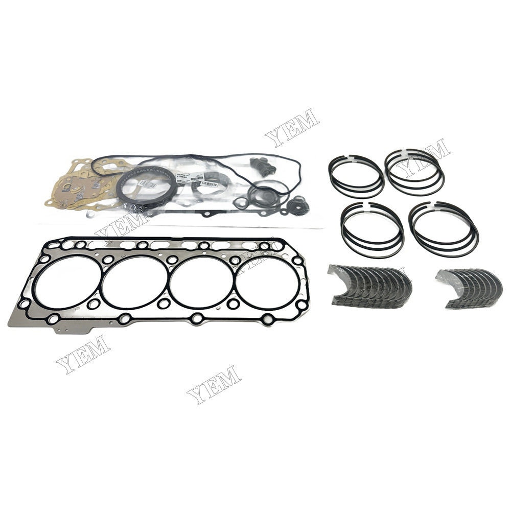 Piston ring set Gasket kit main and connecting rod bearings For Yanmar 4TNV88 Engine