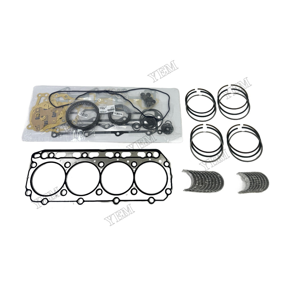 Piston ring set Gasket kit main and connecting rod bearings For Yanmar 4TNE88 Engine Foe Yanmar