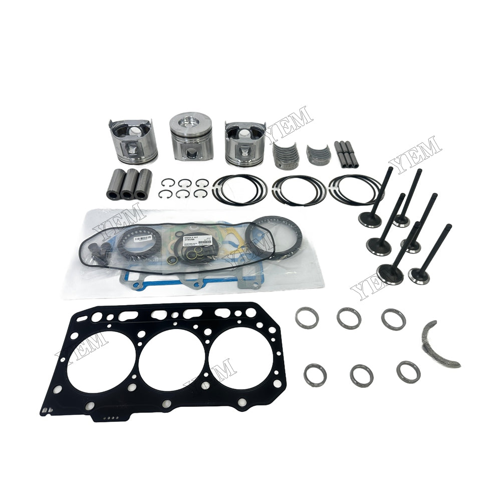 Piston W Ring Kit Gasket Set Main Connecting rod bearings Set Valve Train For Yanmar 3TNE88 Engine Foe Yanmar