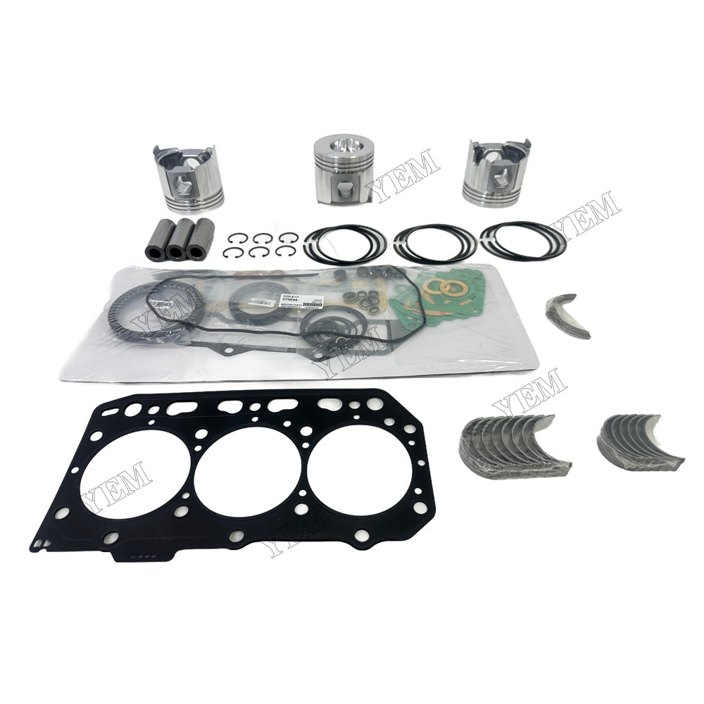 Piston With ring set Gasket kit main and connecting rod bearings Set For Yanmar 3TNV88 Engine
