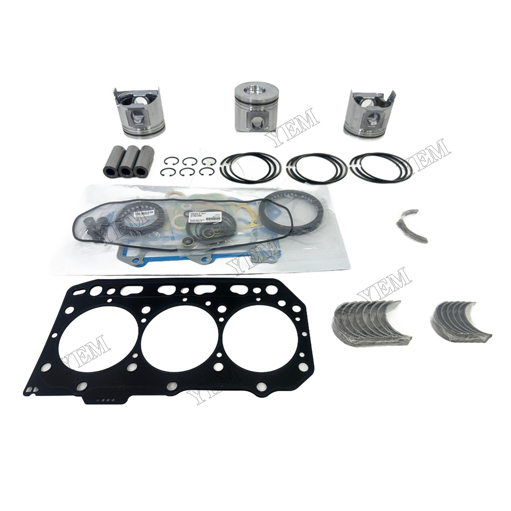 3TNE88 Piston With ring set Gasket kit main and connecting rod bearings Set For Yanmar Foe Yanmar