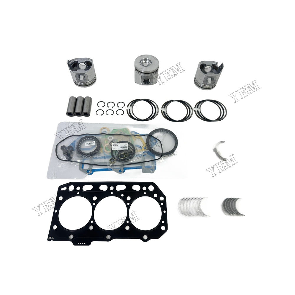3TNE88 Piston With ring set Gasket kit main and connecting rod bearings Set For Yanmar Foe Yanmar