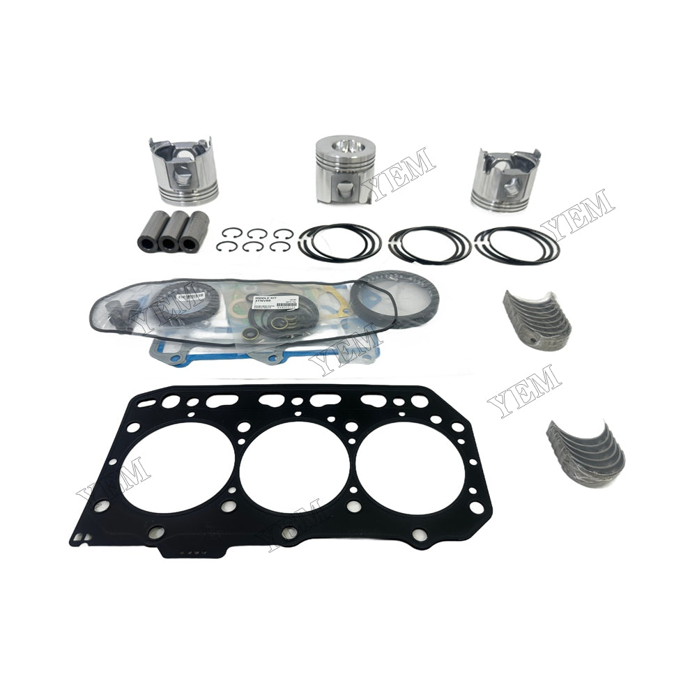 Piston and piston ring set Gasket kit main and connecting rod bearings For Yanmar 3TNE88 Engine Foe Yanmar