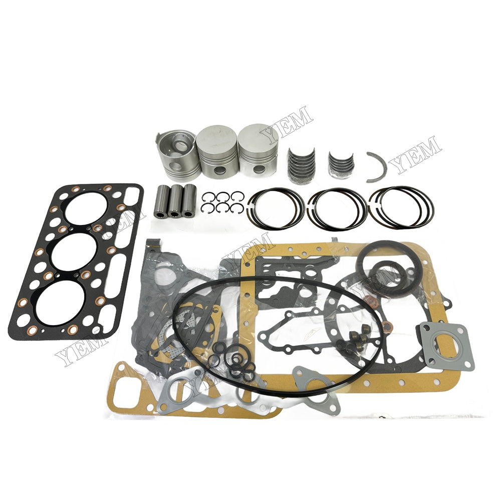 Piston With ring set Gasket kit main and connecting rod bearings Set For Kubota D1101 Engine Foe Kubota