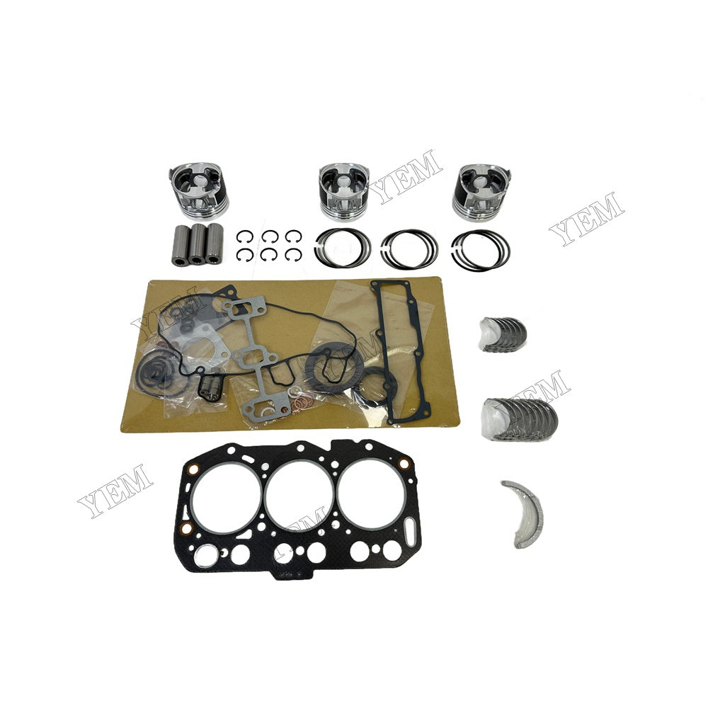 Piston With ring set Gasket kit main and connecting rod bearings Set For Yanmar 3TNV80 Engine Foe Yanmar
