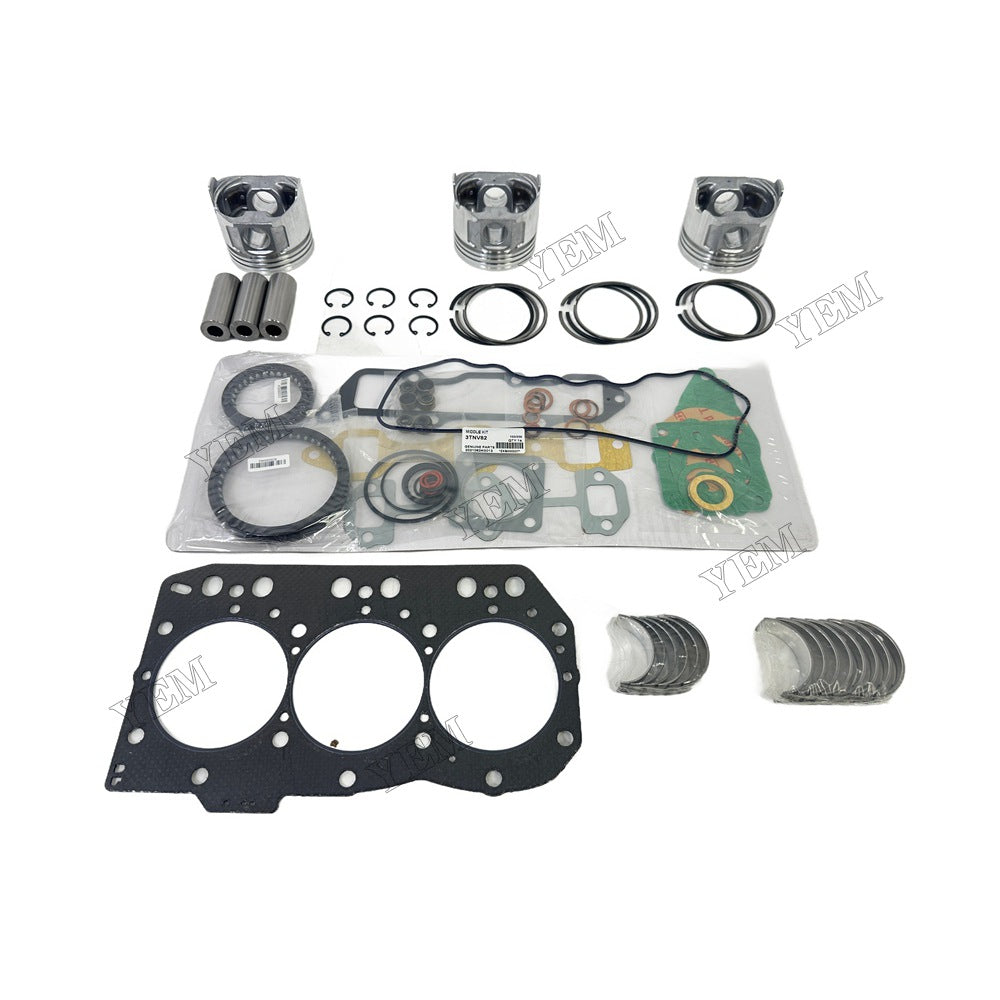 Piston and piston ring set Gasket kit main and connecting rod bearings For Yanmar 3TNV82A Engine Foe Yanmar