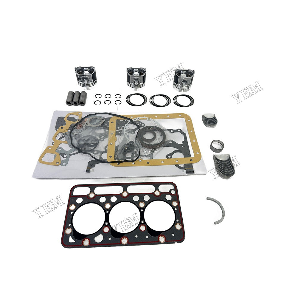 Piston With ring set Gasket kit main and connecting rod bearings Set For Kubota D1503 Engine Foe Kubota