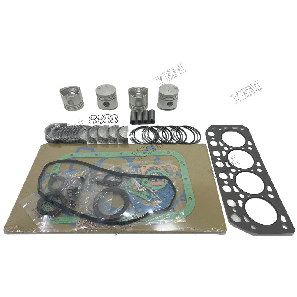 Piston With ring set Gasket kit main and connecting rod bearings Set For Mitsubishi K4E Engine