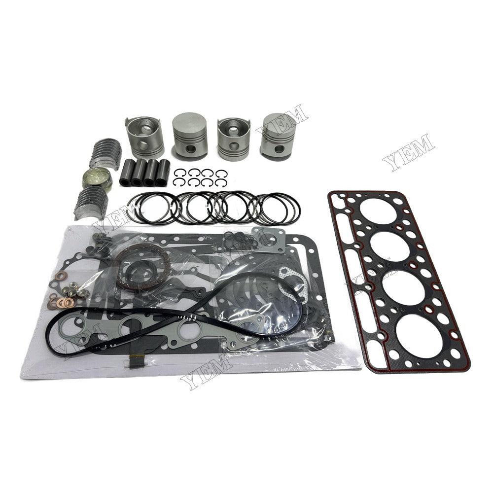 V1501 Piston and piston ring set Gasket kit main and connecting rod bearings For Kubota Foe Kubota