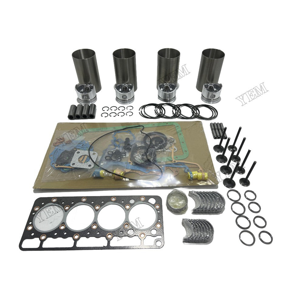 Overhaul Rebuild Kit Gasket Main and Connecting rod bearings Valve Kit For Kubota V1200 Engine Foe Kubota