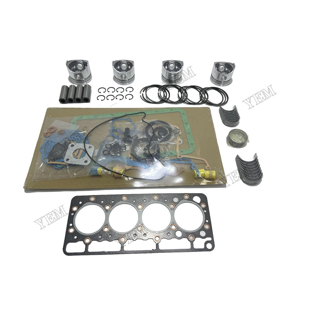 Piston and piston ring set Gasket kit main and connecting rod bearings For Kubota V1205 Engine Foe Kubota
