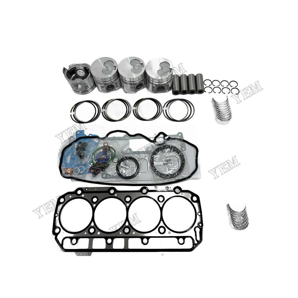 4D98E Piston and piston ring set Gasket kit main and connecting rod bearings For Yanmar