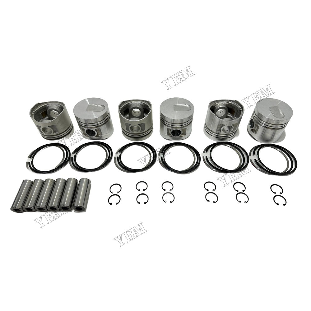 Piston and piston ring set For Mitsubishi S6E2 Engine Foe Mitsubishi