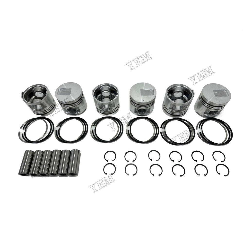 Piston and piston ring set For Mitsubishi S6S Engine