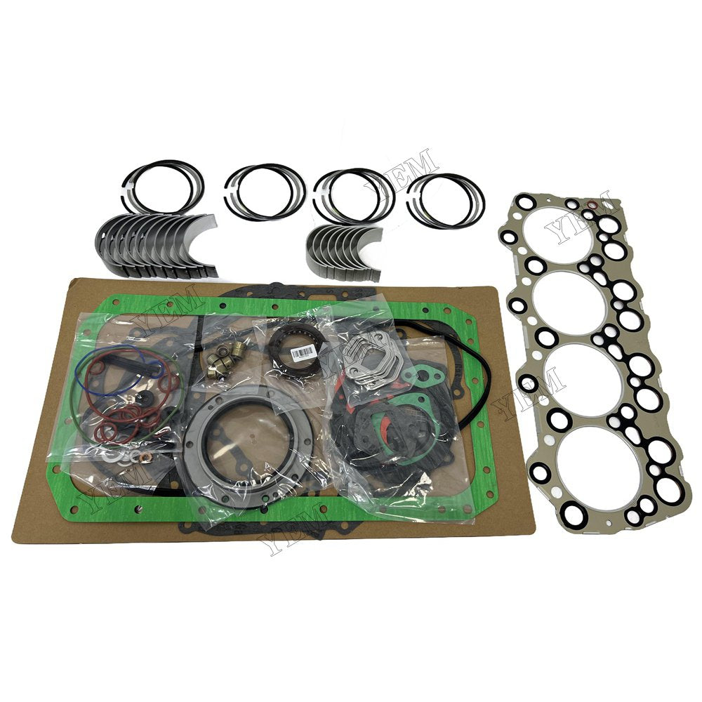 Piston ring set Gasket kit main and connecting rod bearings For Mitsubishi 4D31 Engine