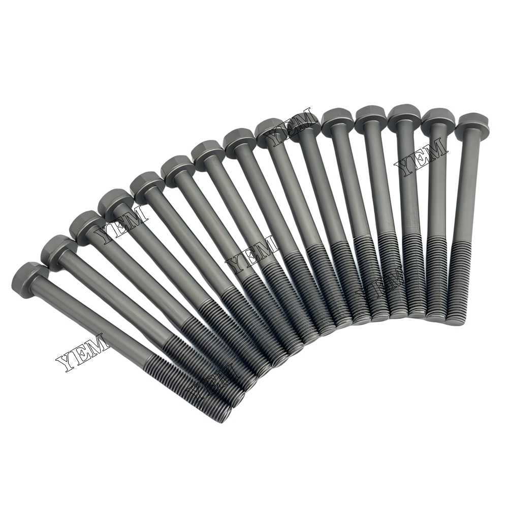 YEM Parts 15X 5090090360 Cylinder Head Bolt For Isuzu 3AB1 Iseki TS3510 TS4510 tractor For Isuzu