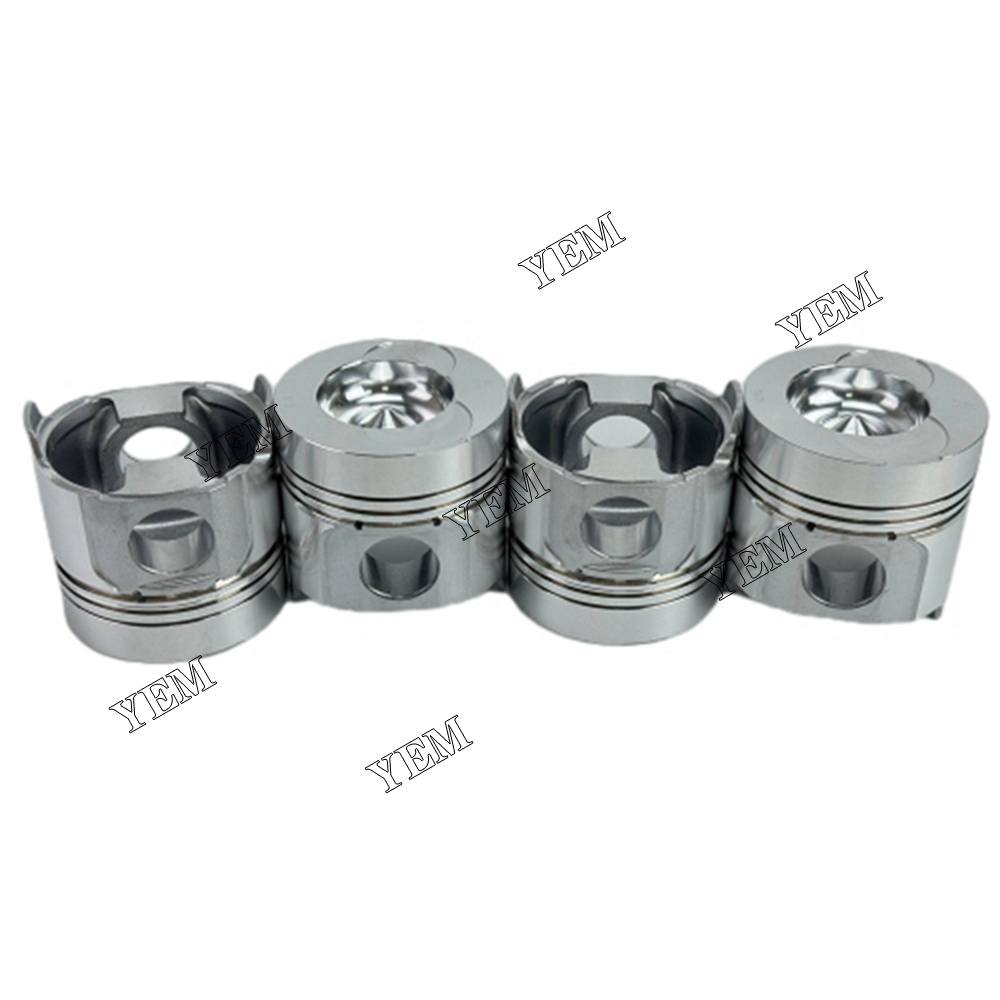 YEM Parts 4X Piston std size 100mm For Yanmar 4TN100 crawler excavator Engine For Yanmar