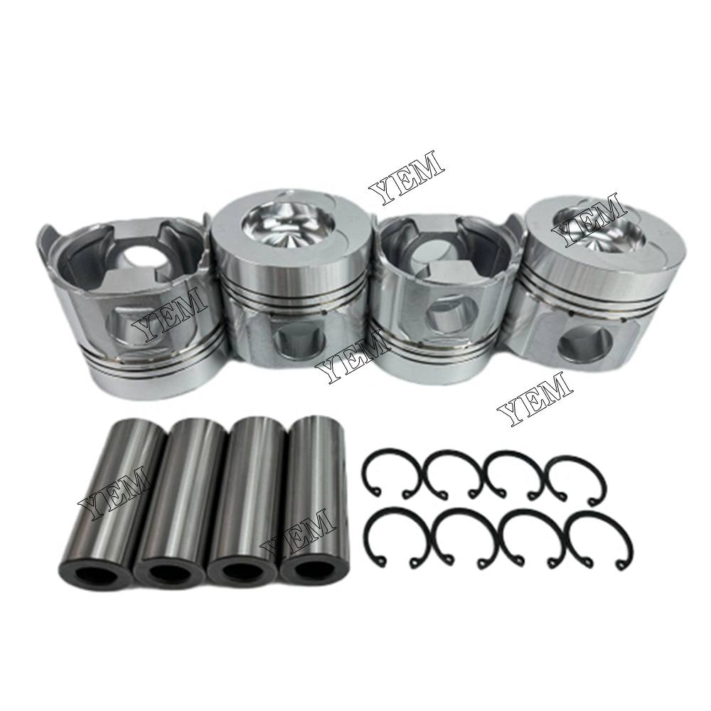 YEM Parts 4X Piston Kit 100mm For Yanmar 4TN100 crawler excavator Engine For Yanmar