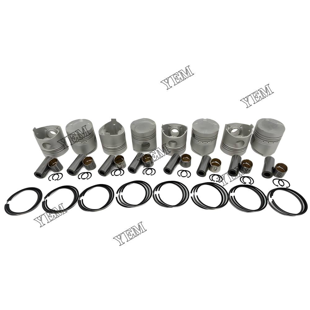 YEM Parts 8X Piston With Rings For Mitsubishi 8DC2 diesel engine spare parts For Mitsubishi