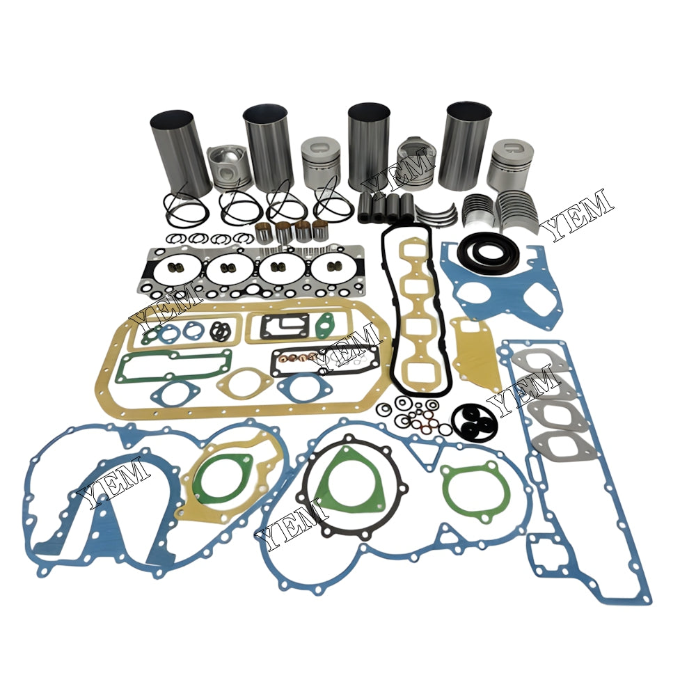 YEM Parts 4X Overhaul Rebuild Kit With Gasket Set Bearing For Isuzu 4BC2 forklift Engine For Isuzu
