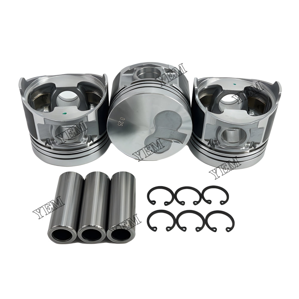 YEM Parts 3X Piston std size 76.25mm For Yanmar 3TNV76 Wacker Neuson EZ28 excavator Engine