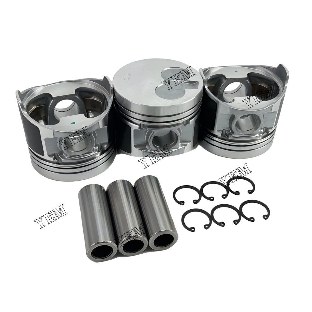 YEM Parts 3X Piston std size 76.25mm For Yanmar 3TNV76 Wacker Neuson EZ28 excavator Engine For Yanmar