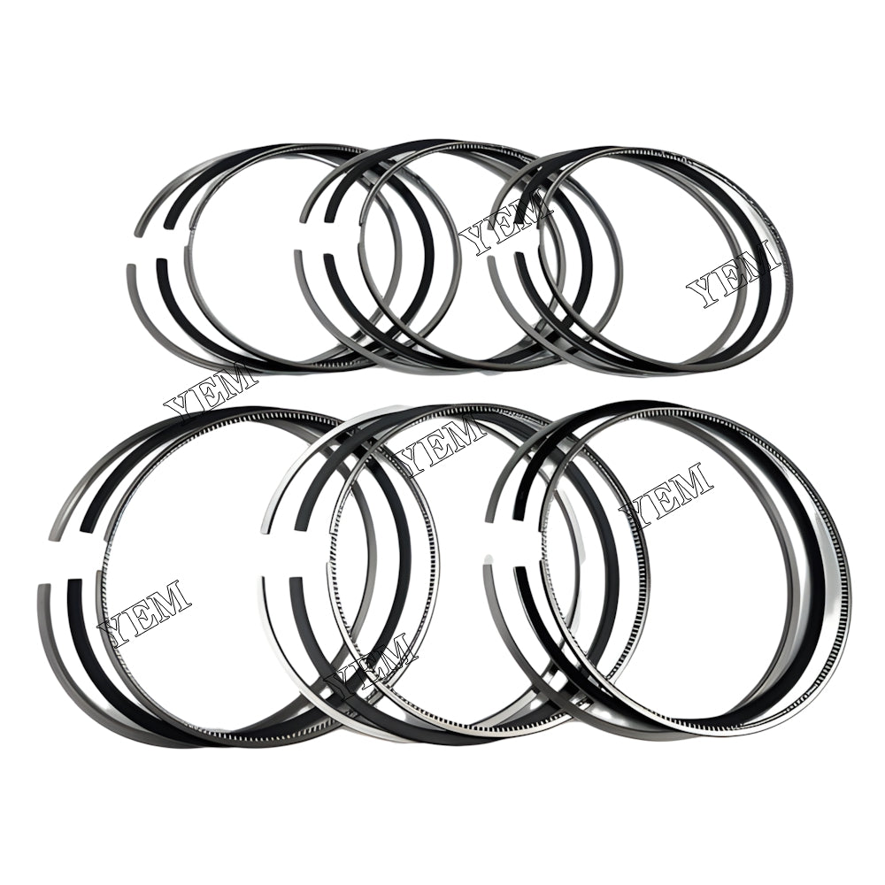 YEM Parts 6X 6218-71-4110 Piston Rings Set 170mm For Komatsu 6D170 mobile reclaimer Engine For Komatsu