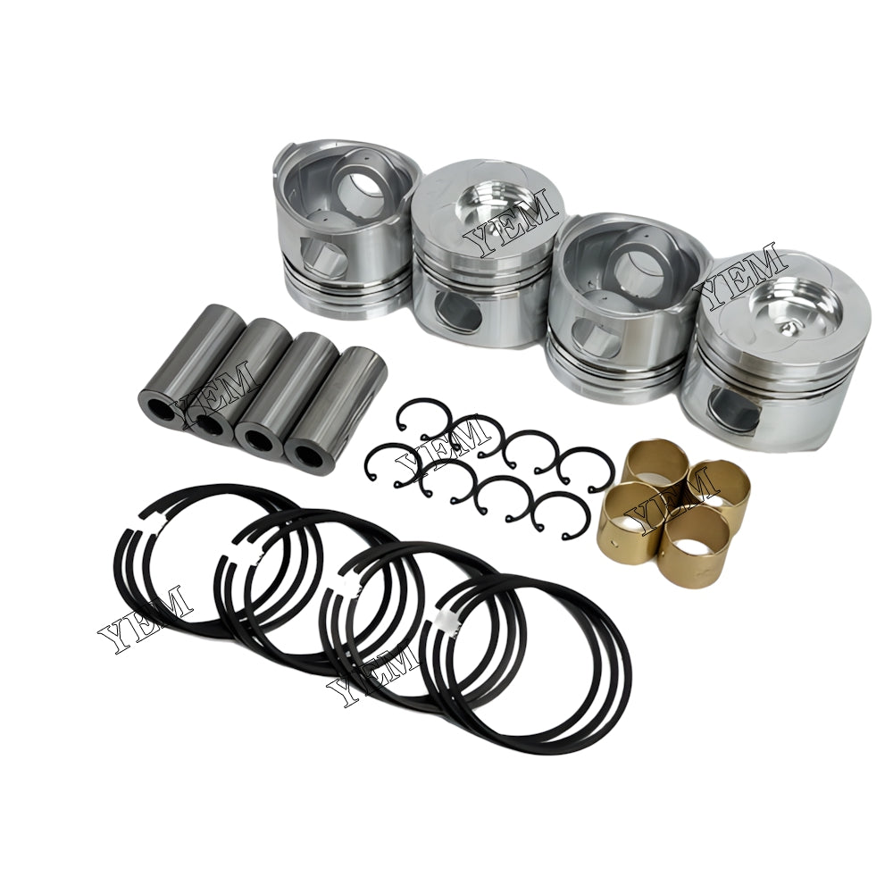 YEM Parts 4X Piston With Rings For YUNNEI YN38GBZ diesel engine spare parts For YUNNEI