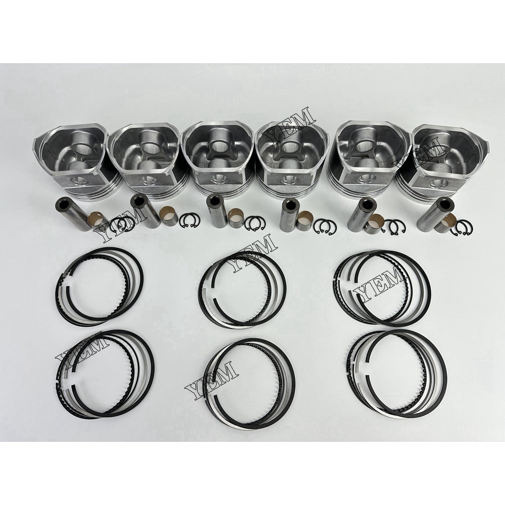 YEM Parts 6X Piston With Rings For Nissan TB45 diesel engine spare parts For Nissan