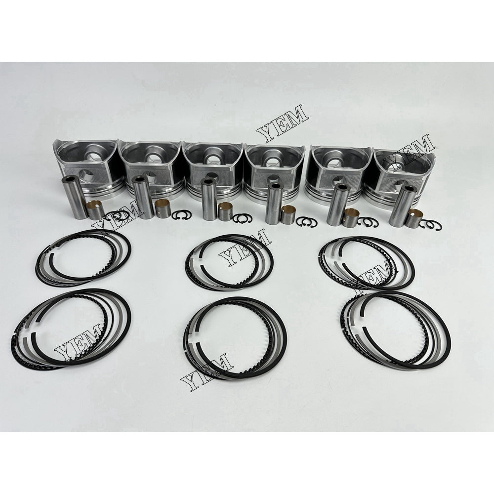 YEM Parts 6X Piston With Rings For Nissan TB45 diesel engine spare parts For Nissan