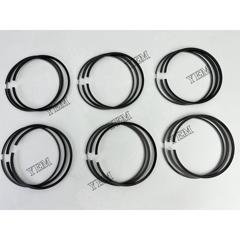 YEM Parts 6X Piston Rings Set 135mm For Mitsubishi 6M70 excavator diesel engine